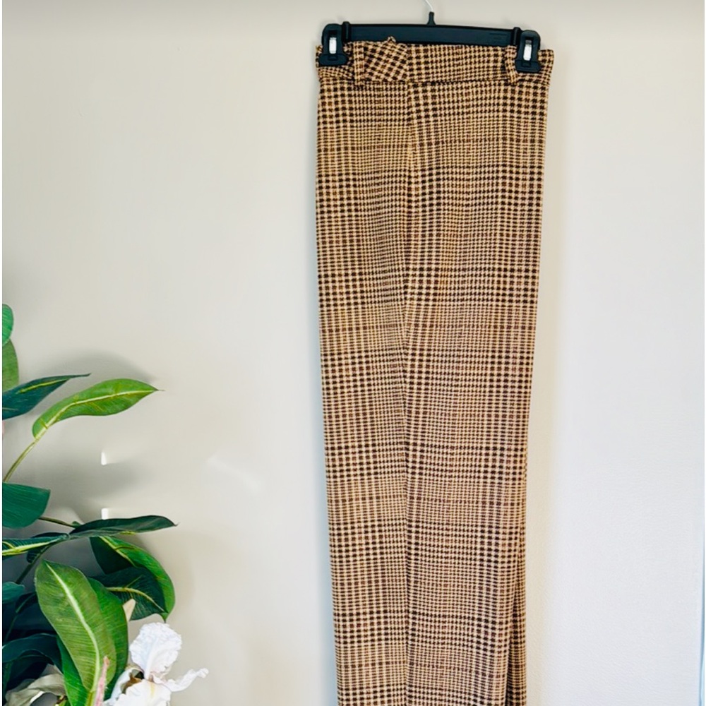 Brown plaid pants